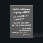 Convites Chá Contemporâneo de Casais de Tendência de Letra<br><div class="desc">Casais modernos com letra de pincel Trendy Convite para Chá a Preto e Branco</div>