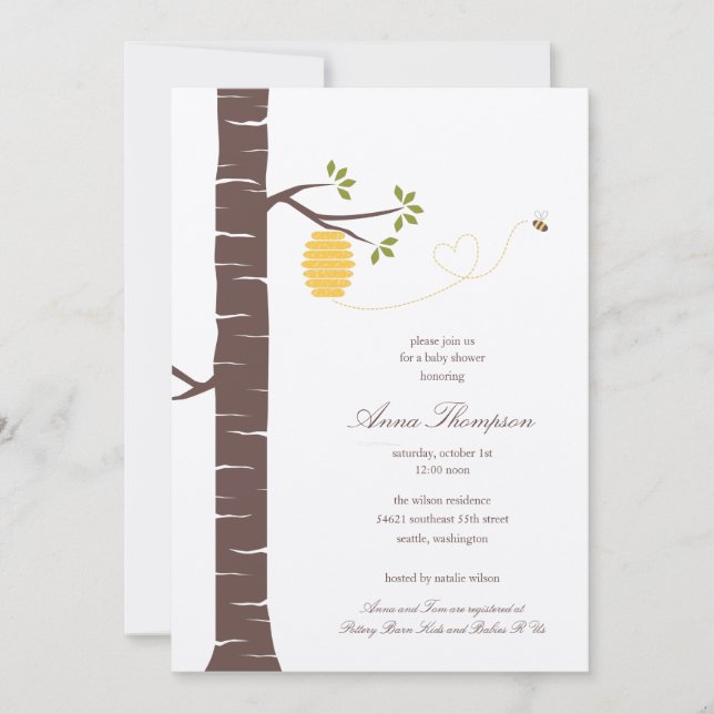 Convites Chá/Convite de festas de colmeia de abelhas (Frente)