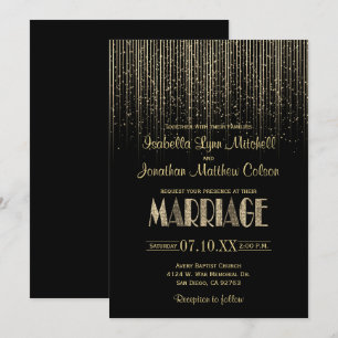 Convites Chá da chuva Dourada e Casamento Negro