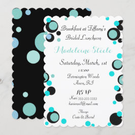 Convites Chá da Festa Bolinhas Negra Azul BRIDE & CO Teal