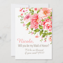 Convites Chá da flor você será minha madrinha de casamento?