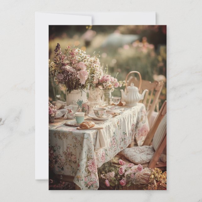 Convites Chá da Tarde & Pérolas dos Dedinhos | Garden Lace (Frente)