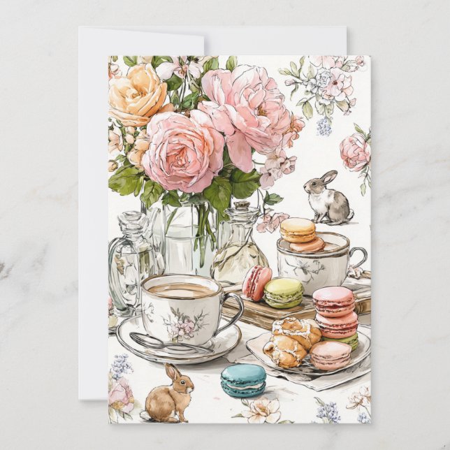 Convites Chá da Tarde & Pezinhos | Festa na Sala de Visitas (Frente)