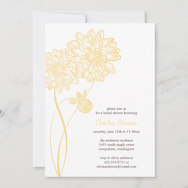 Convites Chá Dahlias/Convite de festas (Frente)