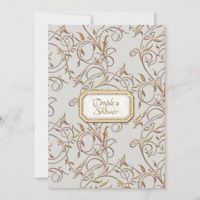 Convites Chá das Cinzas da velha Regência Hollywood (Frente)