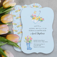 Chá das Flores da primavera Chá de fraldas Azul da