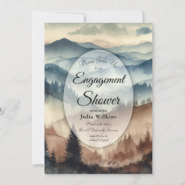 Convites Chá das Montanhas Dusty Blue e Mocha Brown