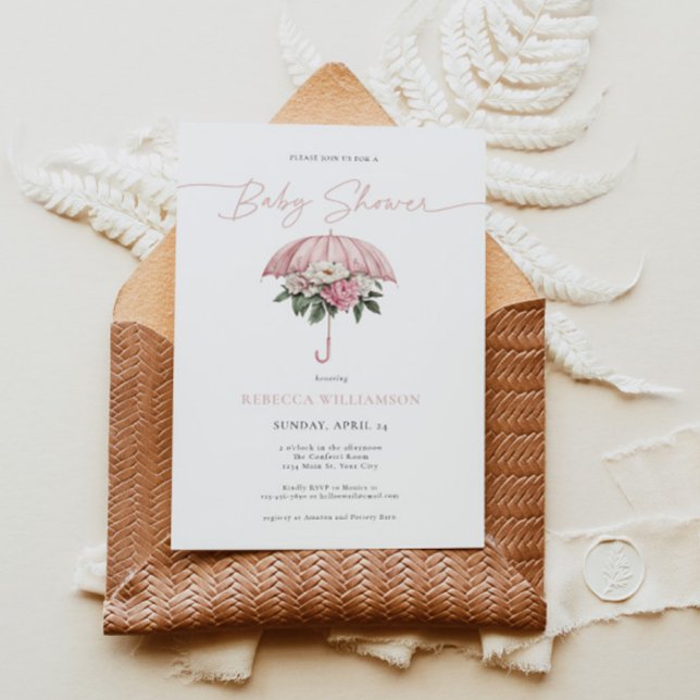 Convites Chá de abril da Baby Girl (April Baby Girl Shower Invite)