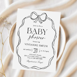 Convites Chá de Arco Preto Desenhado à Mão