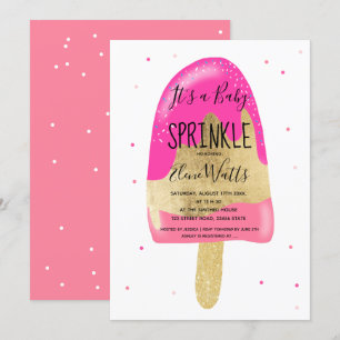 Convites chá de aspersão de bebê pastel de sorvete brilh