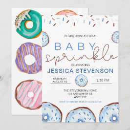 Convites Chá de aspersão para bebês do Rosquinha Watercolor