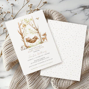 Convites Chá de Baby Boy, animais simples e bonitos