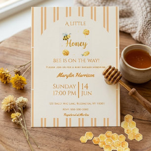 Convites Chá de Bebê Abelha , Abelha Pintada à Aguarela