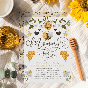 Convites Chá de Bebê Abelha Bumblebee Mel Futura Mamãe