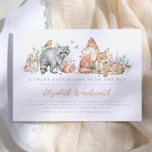 Chá de Bebê Animais da Floresta de Madeira Elegant