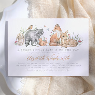 Convites Chá de Bebê Animais da Floresta de Madeira Elegant