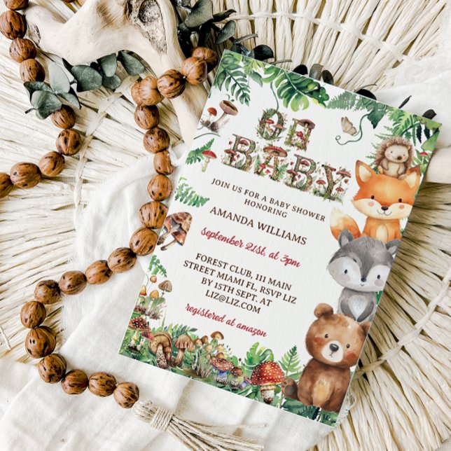 Convites Chá de Bebê Animais da Floresta Oh Baby (Criador carregado)