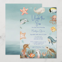 Chá de Bebê Animais Marinhos Sob O Mar