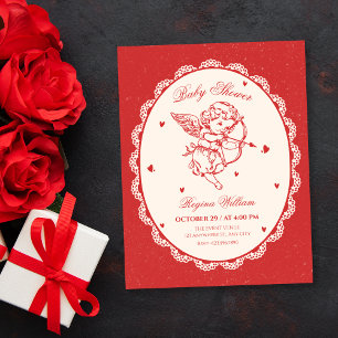 Convites Chá de bebê anjo cupido vintage