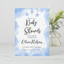 Chá de Bebê Aquarela Azul,  Chá de Bebê Menino