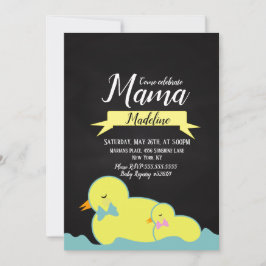Convites Chá de Bebê Aquático Pato na Lousa Gênero Neutro