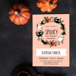 Convites Chá de Bebê Assustador de Halloween Menina Bebê