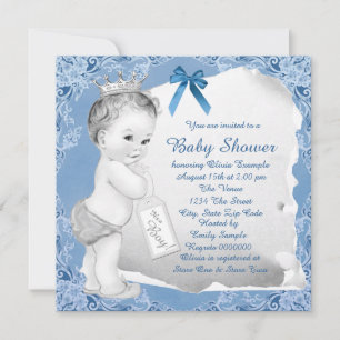 Convites Chá de Bebê Azul Baby Sweet