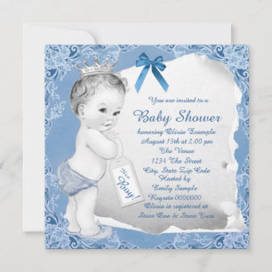 Convites Chá de Bebê Azul Baby Sweet