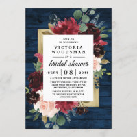 Chá de Bebê Azul Marinho Borgonha Rosado Dourado R