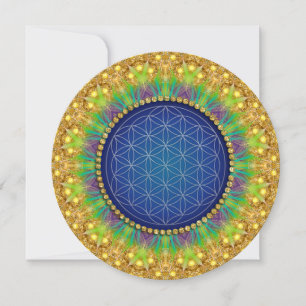 Convites Chá de Bebê Azul Real Dourado Geometria Sagrada