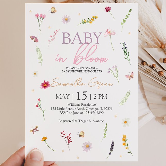 Convites Chá de Bebê Baby in Bloom (Criador carregado)