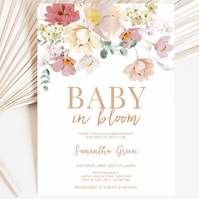 Convites Chá de Bebê Baby in Bloom (Criador carregado)