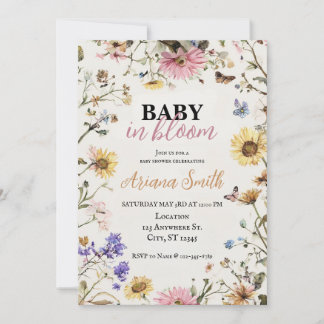 Convites Chá de Bebê Baby in Bloom