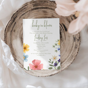 Convites Chá de Bebê Baby in Bloom Florals