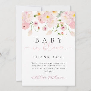Convites Chá de Bebê Baby In Bloom Rosa Floral