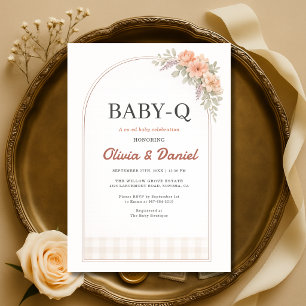 Convites Chá de Bebê BabyQ BBQ Xadrez