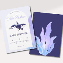 Chá de Bebê Baleia Orca Aquarela