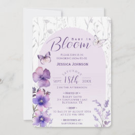 Convites Chá de Bebê Bebê em Flor Bebê Borboleta Floral Rox