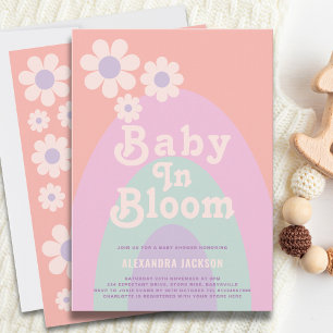 Convites Chá de Bebê Bebê em Flor Boho Dália Arco-íris