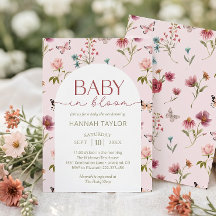 Chá de Bebê Bebê em Flor Silvestre Rosa