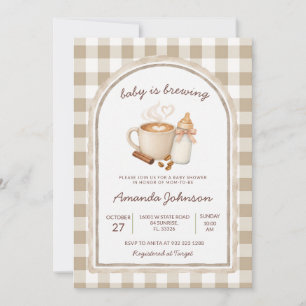 Convites Chá de Bebê: Bebê está Preparando Café