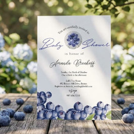 Convites Chá de Bebê Berry Sweet Blueberry