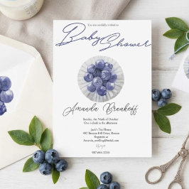 Convites Chá de Bebê Berry Sweet Blueberry