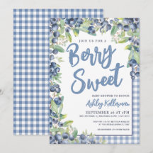 Chá de Bebê Berry Sweet Gingham Mirtilo