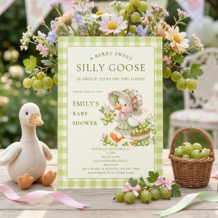 Convites Chá de Bebê Berry Sweet Silly Goose Gooseberry