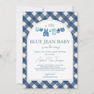 Convites Chá de Bebê Blue Jean