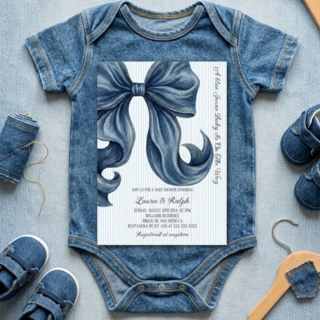 Convites Chá de Bebê Blue Jeans (Criador carregado)