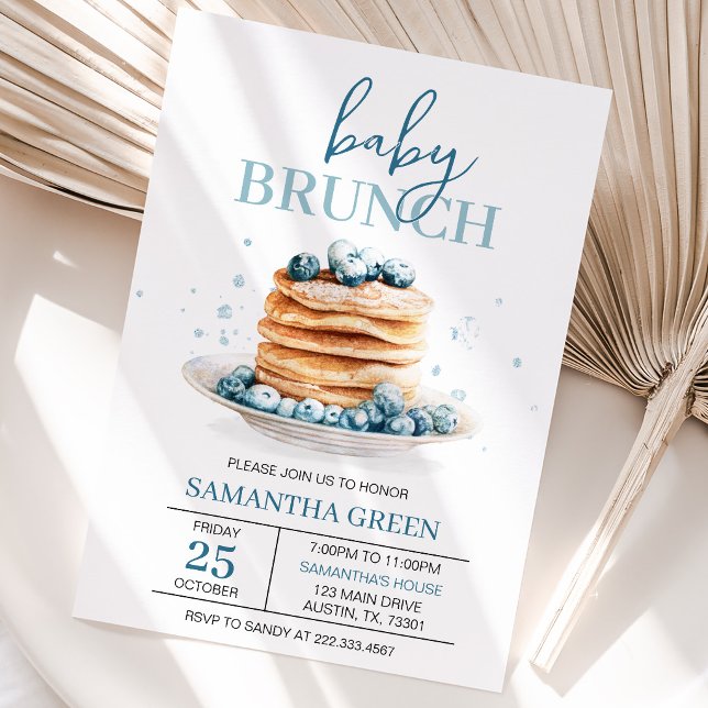 Convites Chá de Bebê Blueberry Baby Brunch (Criador carregado)