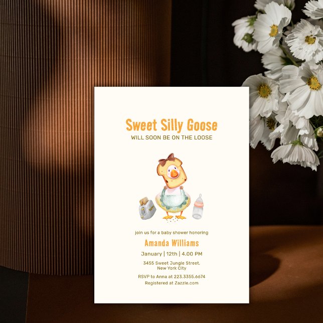 Convites Chá de Bebê Boba Mãe Gansa Brunch (Coquette Silly Mother Goose Brunch Baby Shower Invitation)