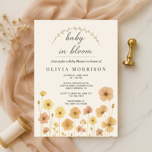 Convites Chá de Bebê Boho Baby In Bloom